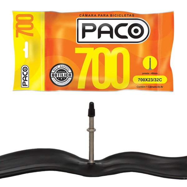 Câmara Speed 700x23/32c Válvula Presta Fina de 48mm | Paco