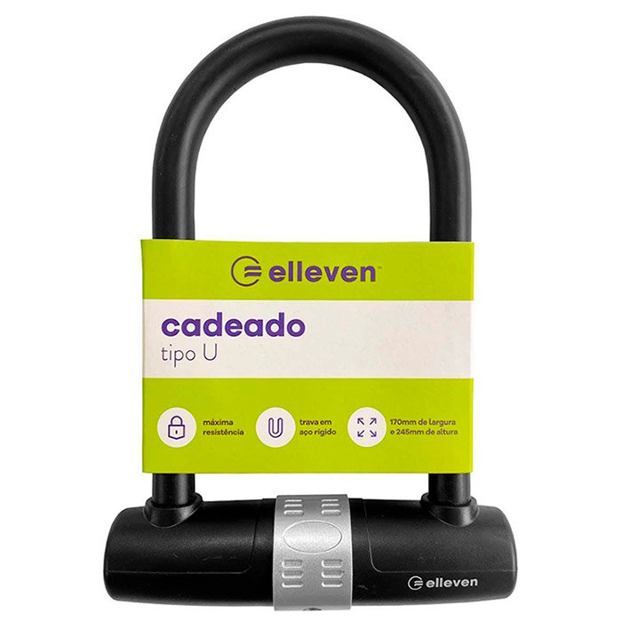 Cadeado Trava U-lock Elleven 170x245mm Para Bike Bicicleta