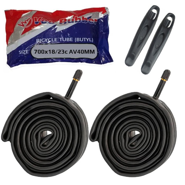Par Câmara de Ar Vee Rubber 700x18/23c AV 40mm + Espátulas