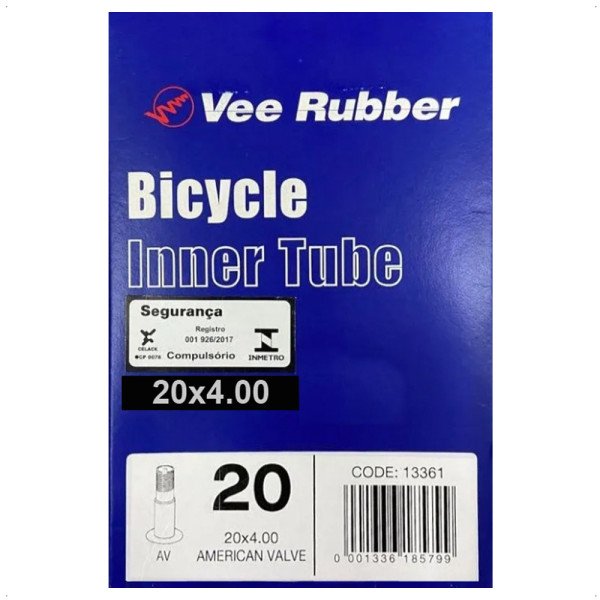 Câmara de Ar Fat Bike 20x4.00 Bico Grosso 40mm