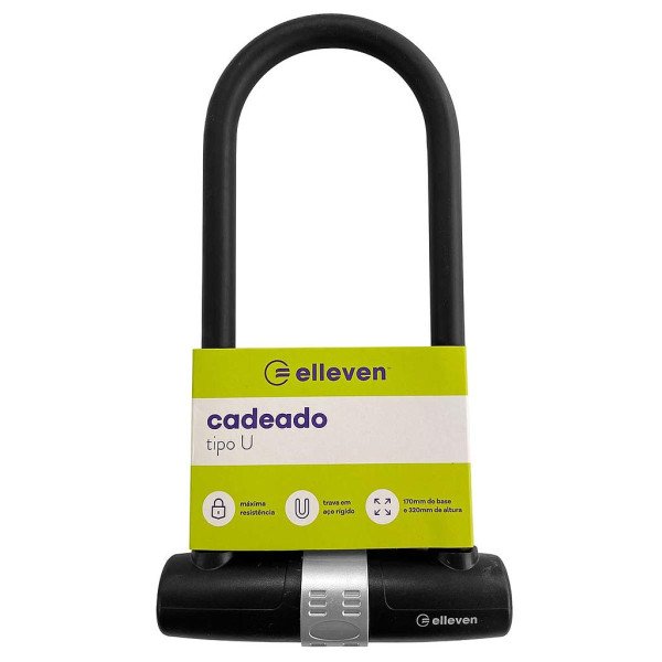 Cadeado U-Lock Trava Elleven 170x320mm para Bicicleta e Moto