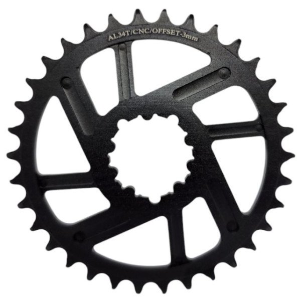 Coroa Direct Mount Alumínio CNC - 34T OFFSET - 3mm