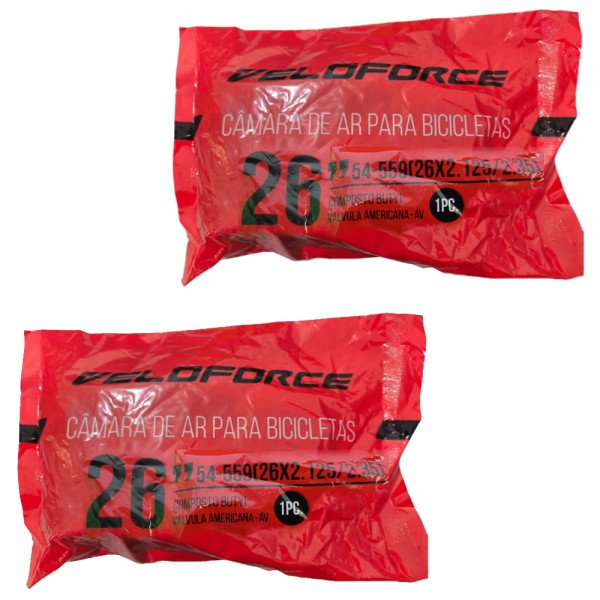 Kit 2 Câmaras De Ar 26x2.125/2.35 Bico Grosso 35mm Schrader