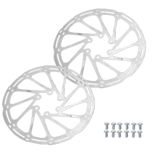 Par de Disco de Freio + Parafusos RT 160mm para Bike MTB