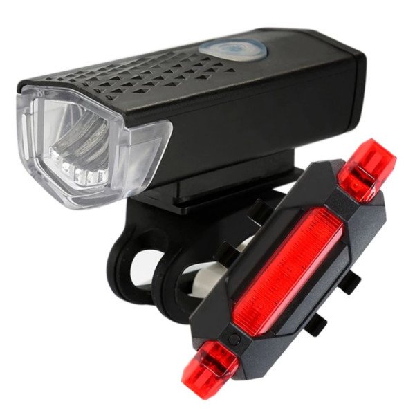 Kit Farol e Sinalizador Bike LED Recarregável à Prova d'Água