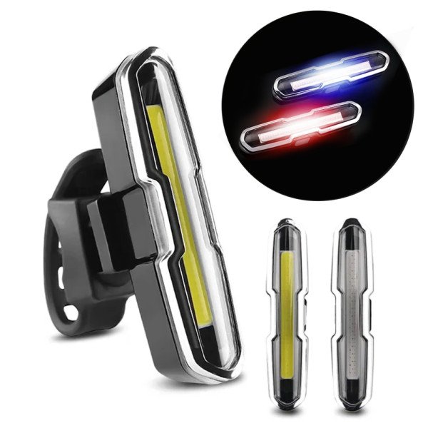 Farol Traseiro Sinalizador LED Bike Recarregável USB