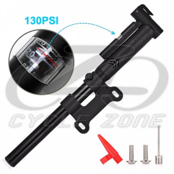 Bomba de Ar para Bike com Manômetro 130psi e Suporte