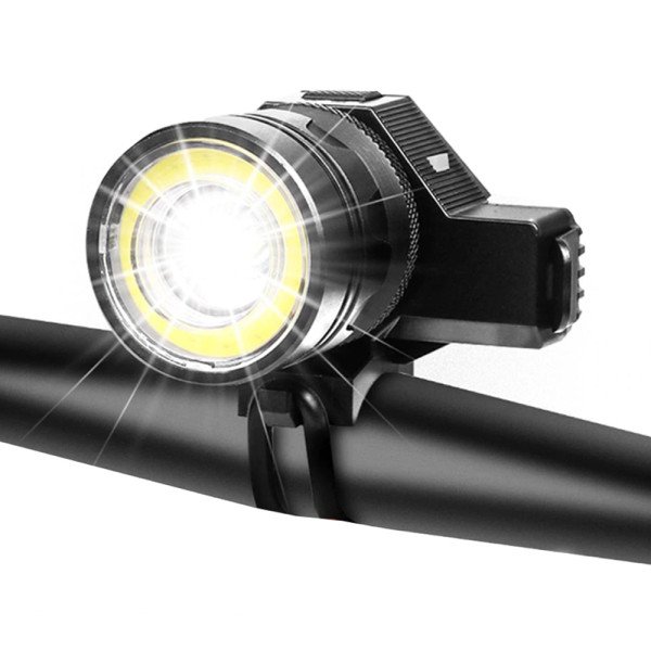 Farol Bike LED T6 Zoom com Indicador de Bateria e Suporte