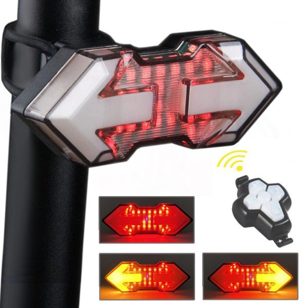 Lanterna Traseira Sem Fio para Bike com Setas e Sinalizador