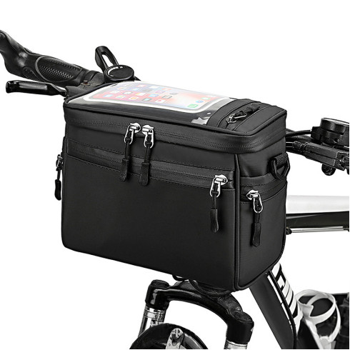 Bolsa de Guidão Impermeável para Bike - Preta - 4L Armazenamento