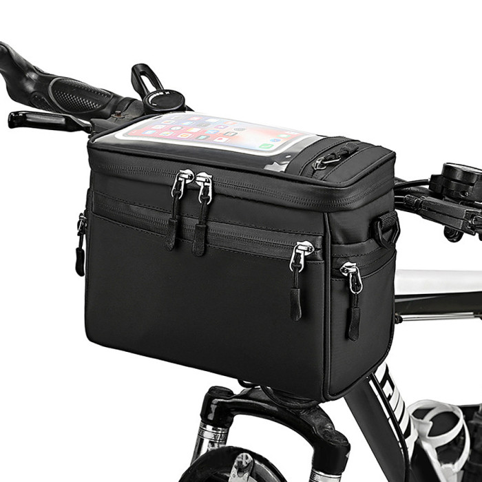 Bolsa de Guidão Impermeável para Bike - Preta - 4L Armazenamento