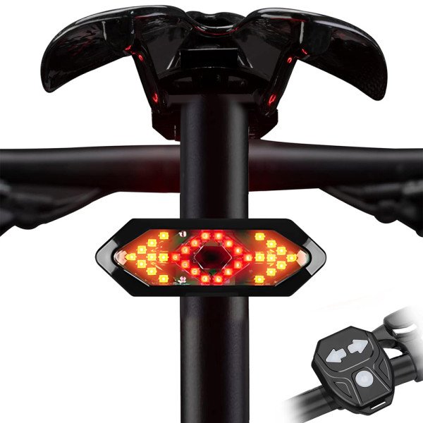 Sinalizador Traseiro para Bike com Seta 32 Leds Aviso Sonoro